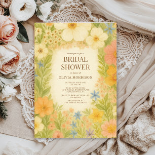 Convite Jardim Botânico Romântico Chuveiro de Noiva Floral