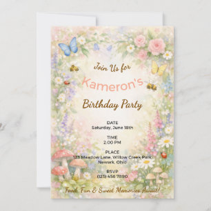 Convite Jardim Caprichoso Aniversário Borboletas Abelhas P