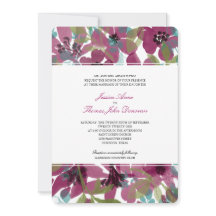 Jardim da Flor de Aquarela Roxo Elegante | Casamen