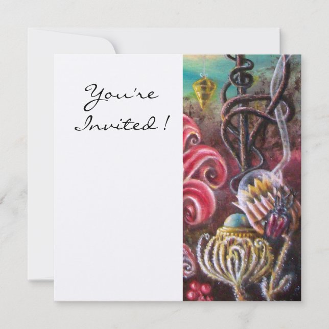 Convite JARDIM DA MELISSA 2, Champanhe Branco, Fuchsia (Frente)