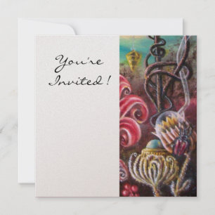 Convite JARDIM DA MELISSA 2, Champanhe Branco ,Fúcsia