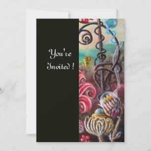 Convite JARDIM DA MELISSA 2, Preto, Branco, Fuchsia