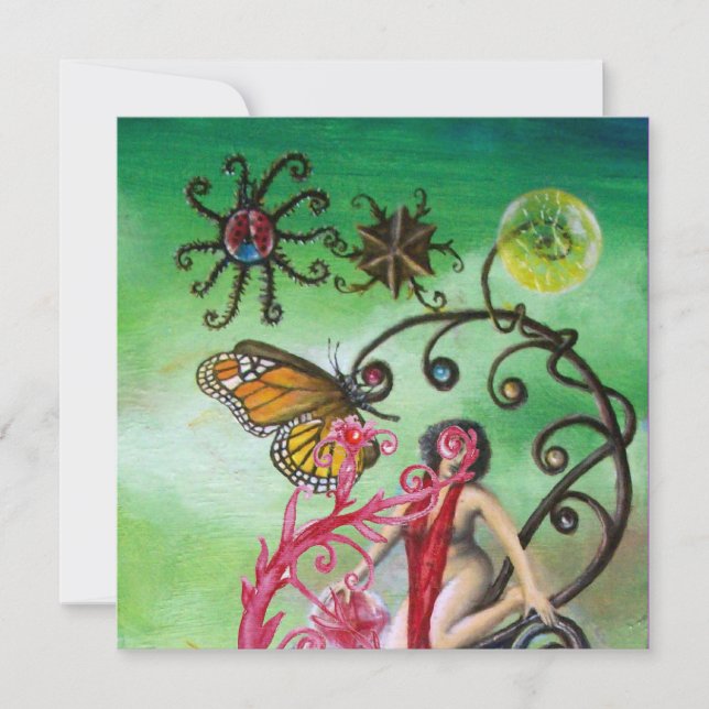 Convite JARDIM DA MELISSA 2, vermelho, rosa violeta (Frente)