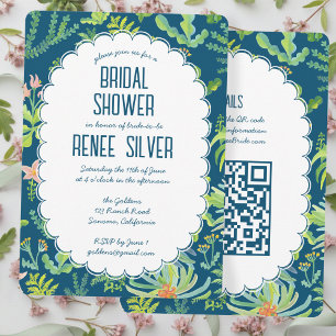 Convite Jardim da Selva Aquarela QR Personalizado CHUVA D