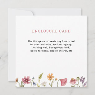 Convite Jardim de Aguarela Digital Flor de Campo Quadrada