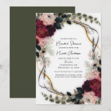 Jardim de Ameixa de Veludo Floral Verde Bridal Sho
