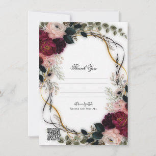 Convite Jardim de Ameixa de Veludo Floral Verde Casamento 