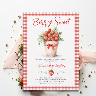 Convite Jardim de Arte de Frutas Doces Xadrez Baby Shower
