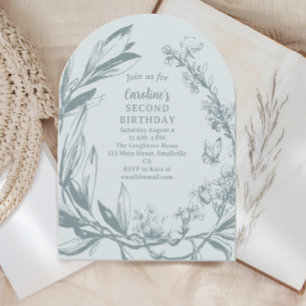 Convite Jardim de Borboleta Encantado Segundo Aniversário