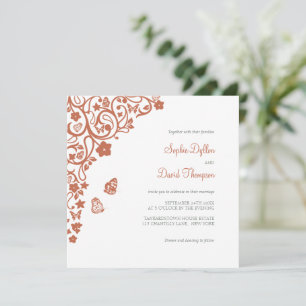 Convite Jardim de Borboletas Florais Casamento Boho Terrac