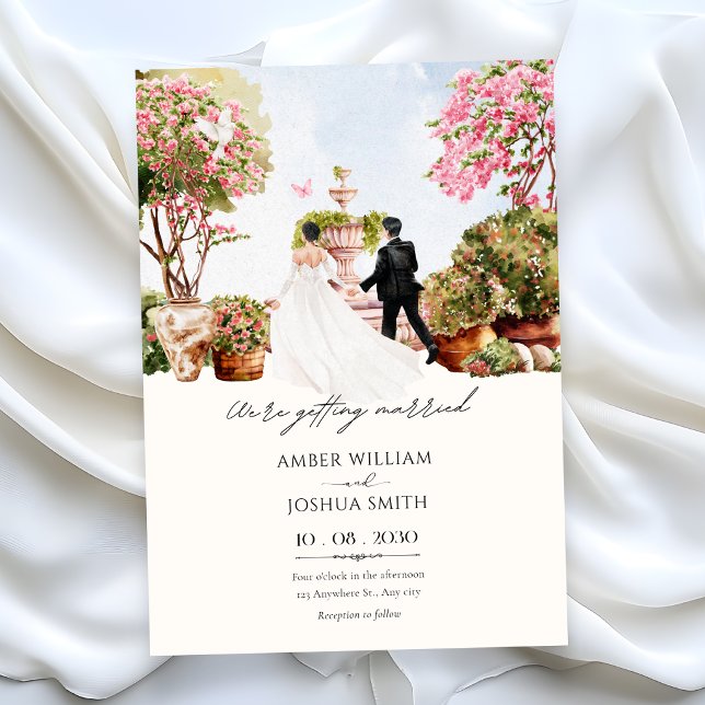 Convite Jardim de casamento aquarela (Criador carregado)