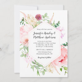 Convite Jardim de Casamento com Aquarela Selvagem |