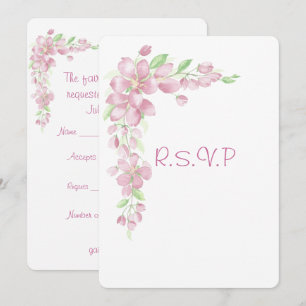 Convite Jardim de Cerejeira Floral Casamento País RSVP