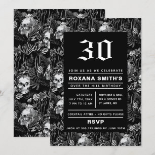 Convite Jardim de Crânios em Aquarela Além da Colina