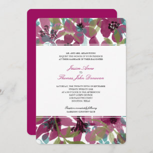 Convite Jardim de Flor de Água Púrpura Casamento