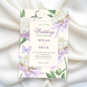 Convite Jardim de flores de violeta roxa casamento anivers