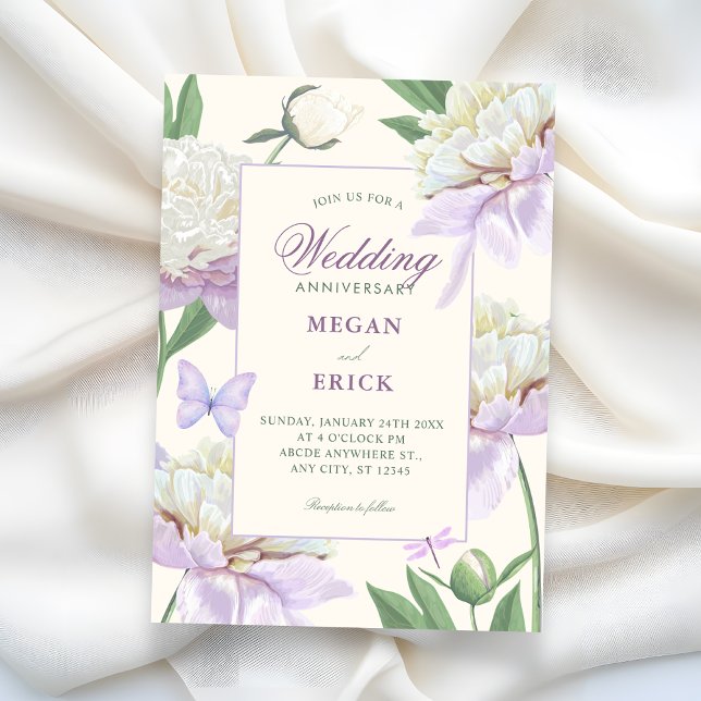 Convite Jardim de flores de violeta roxa casamento anivers (Criador carregado)