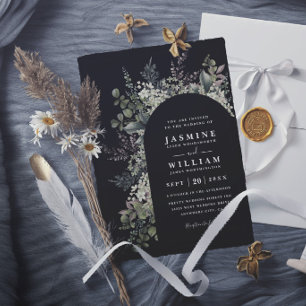 Convite Jardim de Flores Silvestres Casamento Rústico Eleg
