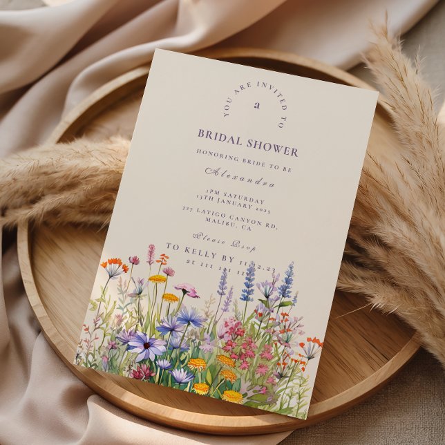 Convite Jardim de Flores Silvestres da Primavera Chuveiro  (Criador carregado)