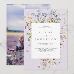 Convite Jardim de Flores Silvestres de Lavanda Foto Casame