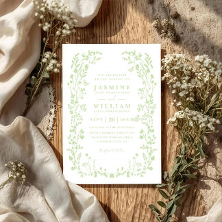Convite Jardim de Flores Silvestres Elegante Casamento Mod