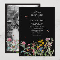 Jardim de Flores Silvestres em Aquarela Casamento