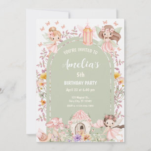 Convite Jardim de Flores Silvestres Mágico Boho Fada