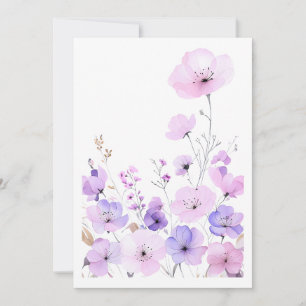 Convite Jardim de Flores Silvestres Pastel Flor de Nascime