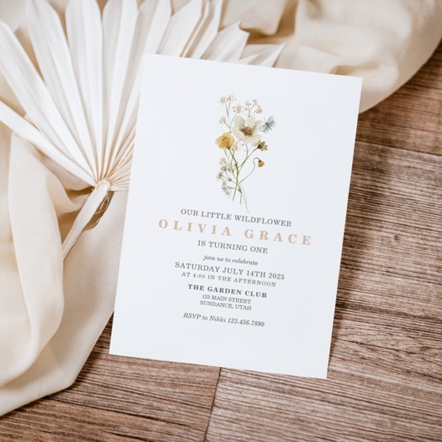 Convite Jardim de Floresta de Flores Selvagem no primeiro  (Criador carregado)