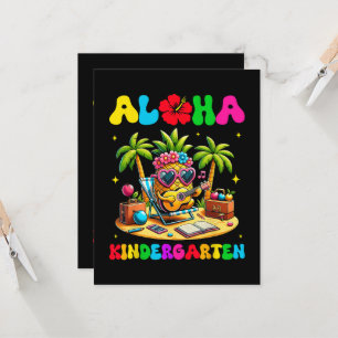 Convite Jardim de Infância Aloha Abacaxi Havaí Volta às Au