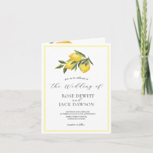 Convite Jardim de Limão de Aquarela com Casamento Fotográf