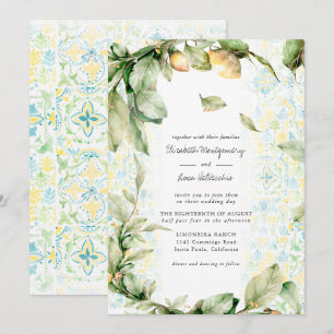 Convite Jardim de Limão Italiano Casamento Botânico Boho