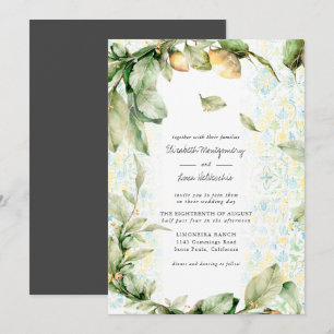 Convite Jardim de Limão Italiano Casamento Botânico Boho