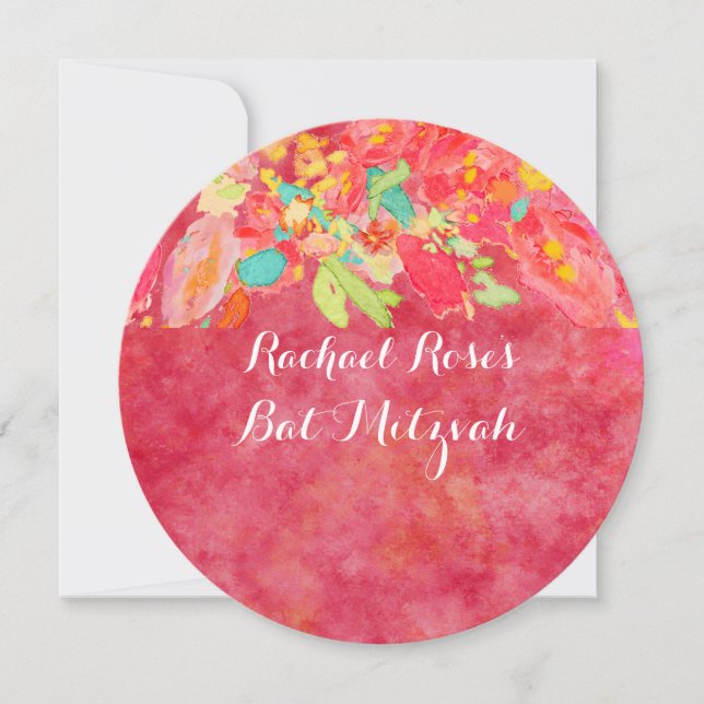 Convite Jardim de PixDezines/Bat Mitzvah (Frente)