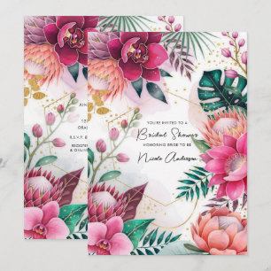 Convite Jardim de Poeira Estelar Tropical Chuveiro de Noiv