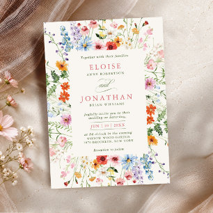 Convite Jardim de Primavera de Flores Silvestres Casamento