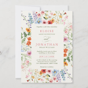 Convite Jardim de Primavera de Flores Silvestres Casamento