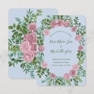 Convite Jardim de Rosas Cor-de-Rosa Casamento de Primavera