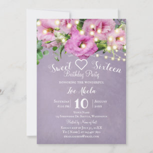 Convite Jardim de Rosas Silvestres Festa de Aniversário