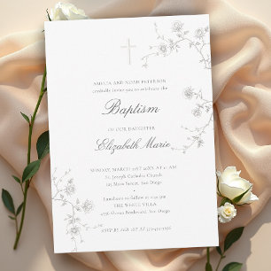 Convite Jardim de Rosas Silvestres Formal Clássico Moderno