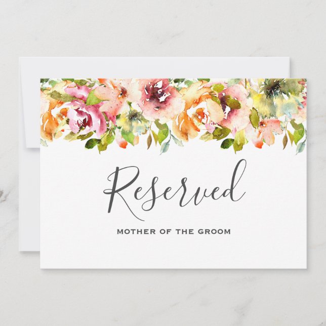 Convite Jardim de Verão Aquarela Casamento Floral (Frente)