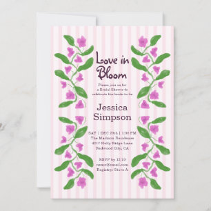 Convite Jardim do Amor em Flor Rosa Chuveiro de Noiva Flor