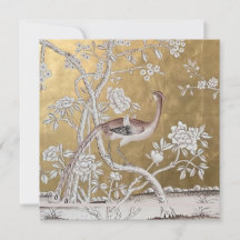 Jardim do Chá Oriental ouro com Pavão Sutil