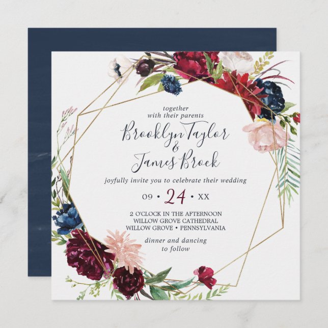 Convite Jardim do outono | Armamento Geométrico à Praça da (Frente/Verso)