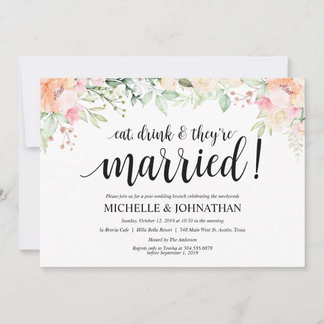 Convite Jardim Elegance Posto Floral Casamento Brunch Conv (Frente)