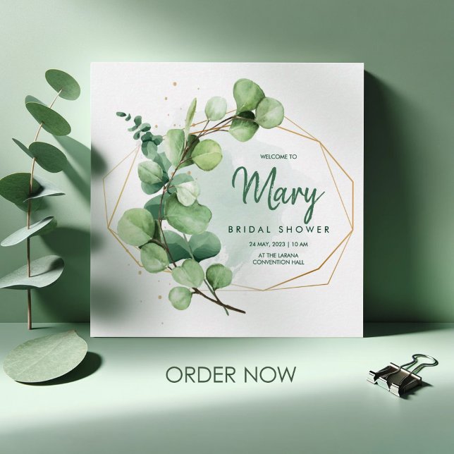 Convite Jardim elegante chá de panela de aquarela moderno (Watercolor Bridal Shower Elegant Garden Modern Invitation)