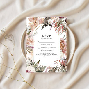 Convite Jardim Encantado Elegante Floral Boho RSVP