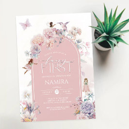 Convite Jardim Encantado Fada Primeiro Aniversário