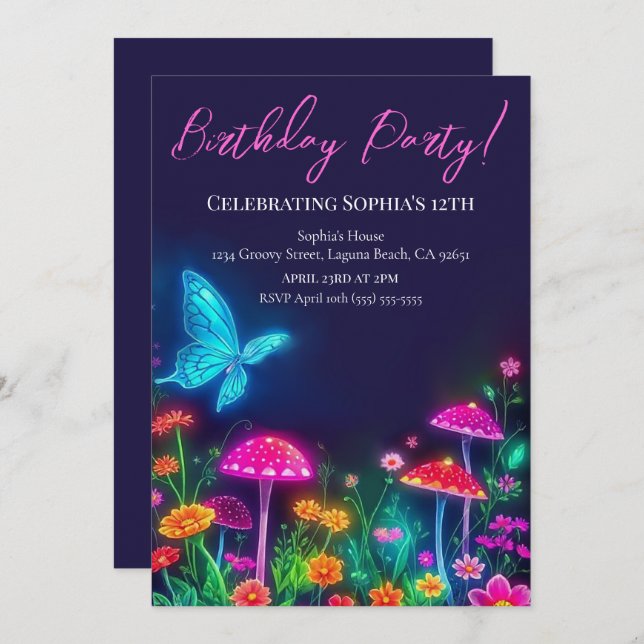 Convite Jardim Fairycore (Frente/Verso)