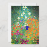 Convite Jardim Flor Gustav Klimt<br><div class="desc">Cartão com a pintura a óleo do Jardim Flor de Gustav Klimt (1906). Um belo jardim de flores roxas,  vermelhas,  brancas,  azuis e laranja. Um presente de excelente para fãs de Arte Nouveau e de Arte Austríaca.</div>